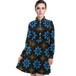 Flower Pattern Flora Floral Seamless Long Sleeve Chiffon Shirt Dress