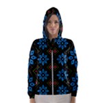 Flower Pattern Flora Floral Seamless Women s Hooded Windbreaker