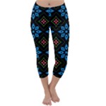 Flower Pattern Flora Floral Seamless Capri Winter Leggings 