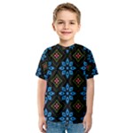 Flower Pattern Flora Floral Seamless Kids  Sport Mesh T-Shirt