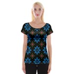 Flower Pattern Flora Floral Seamless Cap Sleeve Top