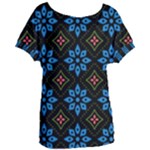 Flower Pattern Flora Floral Seamless Women s Oversized T-Shirt