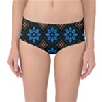 Flower Pattern Flora Floral Seamless Mid-Waist Bikini Bottoms