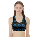 Flower Pattern Flora Floral Seamless Sports Bra with Border