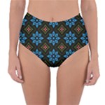 Flower Pattern Flora Floral Seamless Reversible High-Waist Bikini Bottoms