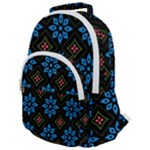 Flower Pattern Flora Floral Seamless Rounded Multi Pocket Backpack