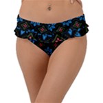 Flower Pattern Flora Floral Seamless Frill Bikini Bottoms