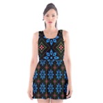 Flower Pattern Flora Floral Seamless Scoop Neck Skater Dress