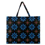 Flower Pattern Flora Floral Seamless Zipper Large Tote Bag