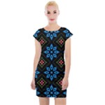 Flower Pattern Flora Floral Seamless Cap Sleeve Bodycon Dress