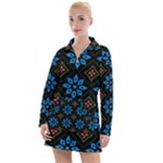 Flower Pattern Flora Floral Seamless Women s Long Sleeve Casual Dress