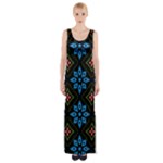 Flower Pattern Flora Floral Seamless Thigh Split Maxi Dress