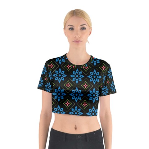 Flower Pattern Flora Floral Seamless Cotton Crop Top from ArtsNow.com