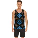 Flower Pattern Flora Floral Seamless Men s Wide Collar Tank Top