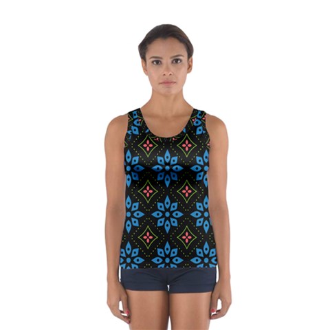 Flower Pattern Flora Floral Seamless Sport Tank Top  from ArtsNow.com