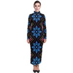 Flower Pattern Flora Floral Seamless Turtleneck Maxi Dress