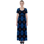 Flower Pattern Flora Floral Seamless High Waist Short Sleeve Maxi Dress