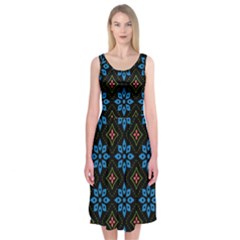 Flower Pattern Flora Floral Seamless Midi Sleeveless Dress from ArtsNow.com