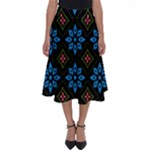 Flower Pattern Flora Floral Seamless Perfect Length Midi Skirt