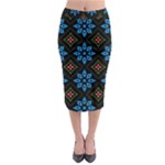 Flower Pattern Flora Floral Seamless Midi Pencil Skirt