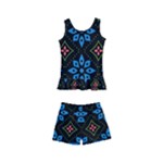 Flower Pattern Flora Floral Seamless Kids  Boyleg Swimsuit