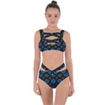 Flower Pattern Flora Floral Seamless Bandaged Up Bikini Set 