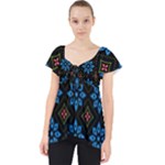 Flower Pattern Flora Floral Seamless Lace Front Dolly Top