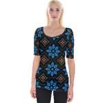 Flower Pattern Flora Floral Seamless Wide Neckline T-Shirt