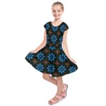 Flower Pattern Flora Floral Seamless Kids  Short Sleeve Dress