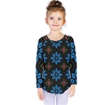 Flower Pattern Flora Floral Seamless Kids  Long Sleeve T-Shirt