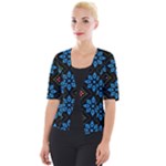 Flower Pattern Flora Floral Seamless Cropped Button Cardigan