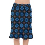 Flower Pattern Flora Floral Seamless Short Mermaid Skirt