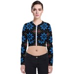 Flower Pattern Flora Floral Seamless Long Sleeve Zip Up Bomber Jacket