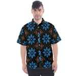 Flower Pattern Flora Floral Seamless Men s Short Sleeve Shirt