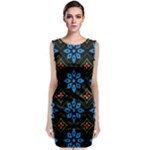 Flower Pattern Flora Floral Seamless Sleeveless Velvet Midi Dress