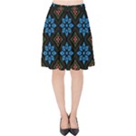 Flower Pattern Flora Floral Seamless Velvet High Waist Skirt