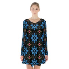 Flower Pattern Flora Floral Seamless Long Sleeve Velvet V