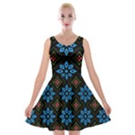 Flower Pattern Flora Floral Seamless Velvet Skater Dress