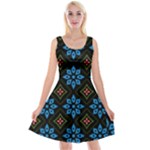 Flower Pattern Flora Floral Seamless Reversible Velvet Sleeveless Dress