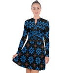 Flower Pattern Flora Floral Seamless Long Sleeve Panel Dress