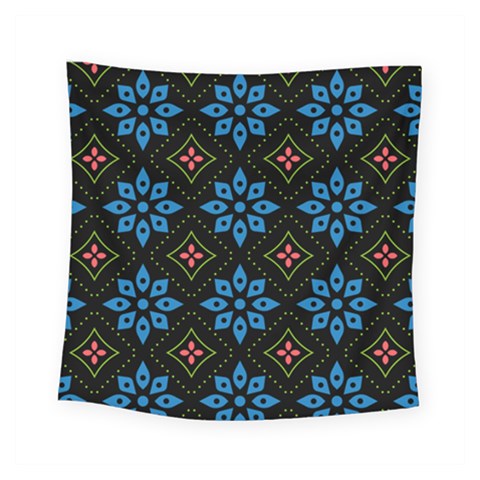 Flower Pattern Flora Floral Seamless Square Tapestry (Small) from ArtsNow.com