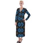 Flower Pattern Flora Floral Seamless Velvet Maxi Wrap Dress