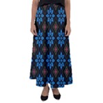 Flower Pattern Flora Floral Seamless Flared Maxi Skirt