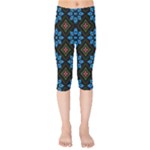 Flower Pattern Flora Floral Seamless Kids  Capri Leggings 