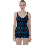 Flower Pattern Flora Floral Seamless Tie Front Two Piece Tankini