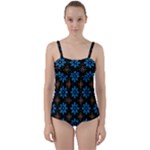 Flower Pattern Flora Floral Seamless Twist Front Tankini Set