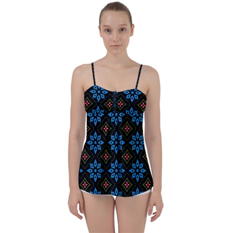 Flower Pattern Flora Floral Seamless Babydoll Tankini Top from ArtsNow.com