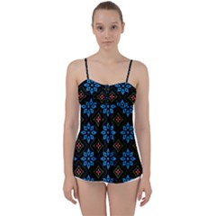 Flower Pattern Flora Floral Seamless Babydoll Tankini Top from ArtsNow.com