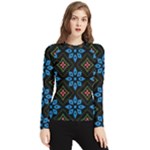 Flower Pattern Flora Floral Seamless Women s Long Sleeve Rash Guard