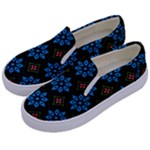 Flower Pattern Flora Floral Seamless Kids  Canvas Slip Ons